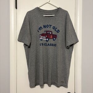 Life is Good Men's S/S I'm Not Old I'm Classic Truck Crusher Tee Shirt XL Gray
